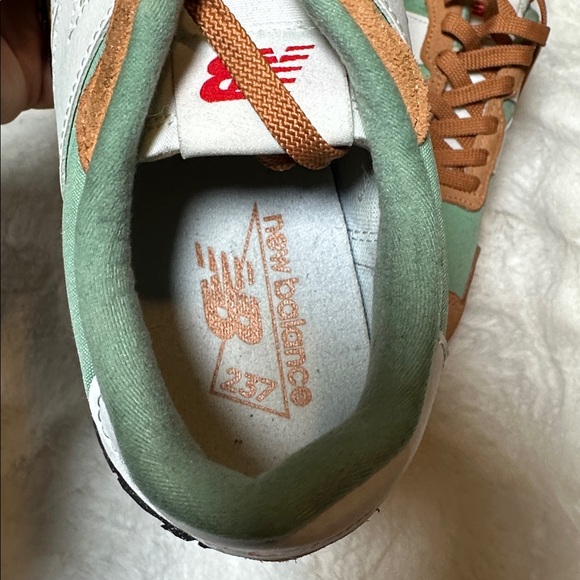 New Balance Mint Green and Tan Sneakers - Picture 3 of 5